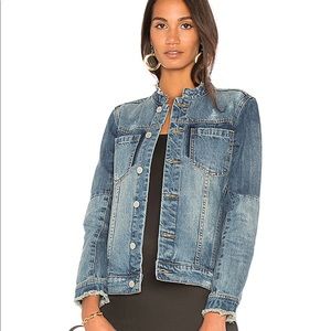 Collarless Denim Jacket